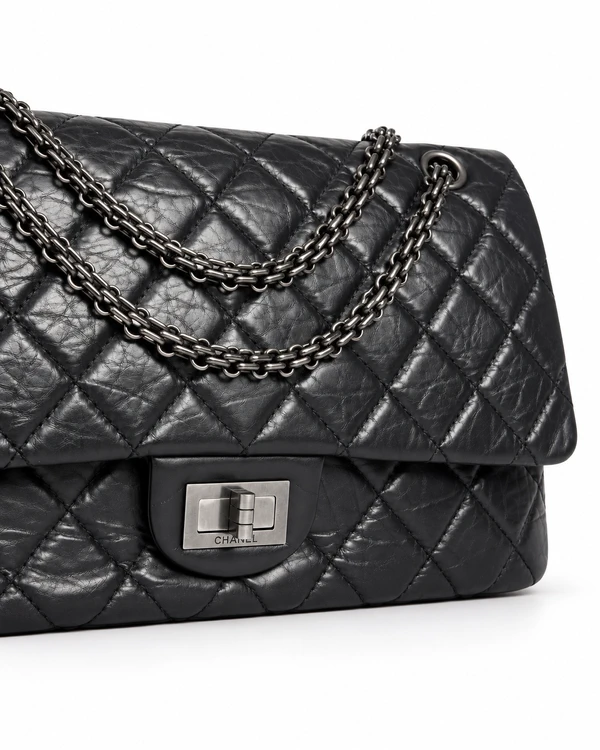 Bolsa Chanel 2.55 Reissue Classic Double Flap Large Preta