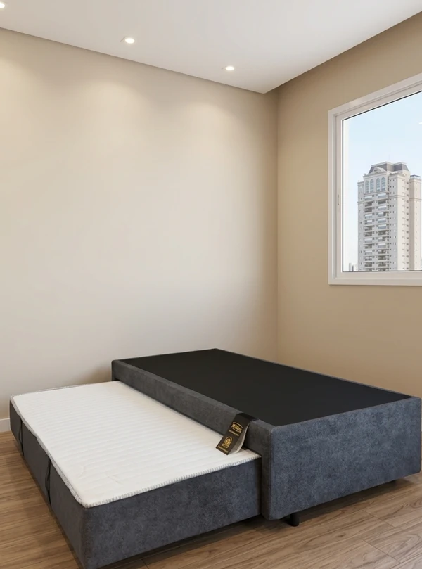 Bicama Mola Solteirão 96x203 - Boucle Cinza