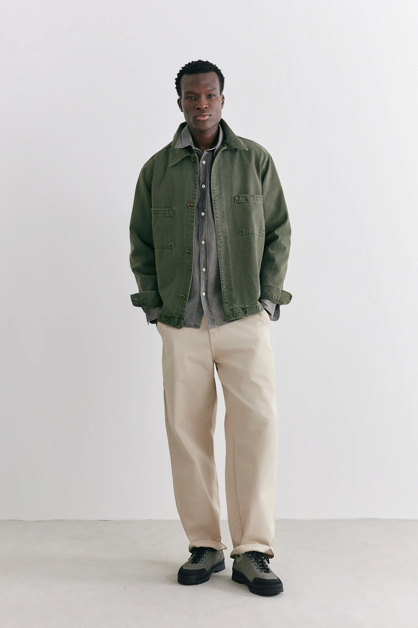 Jaqueta Worker Overdyed Moss - Birden Co.