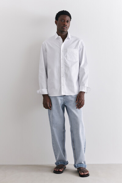 Foto Camisa Manga Longa Oxford White