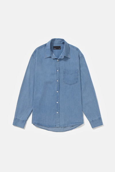 Foto Camisa Manga Longa Oxford Denim