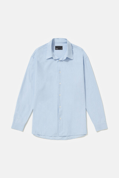 Foto Camisa Manga Longa Oxford Ciel