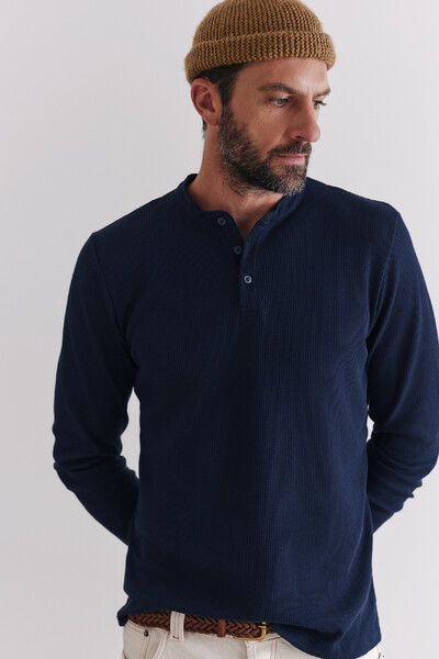 FotoCamiseta Henley Manga Longa Navy x Muli