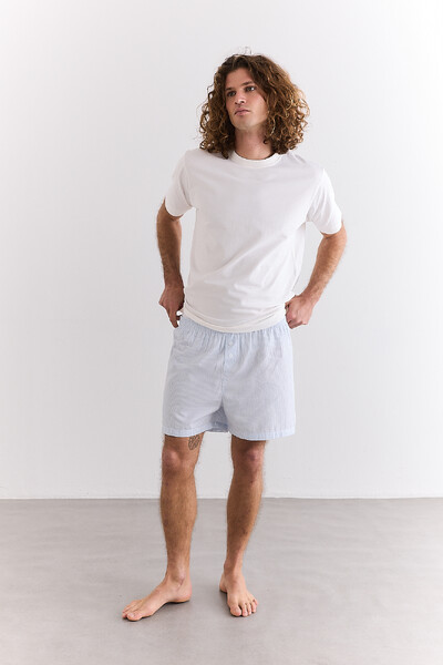 FotoShorts Boxer Stripes Light Blue