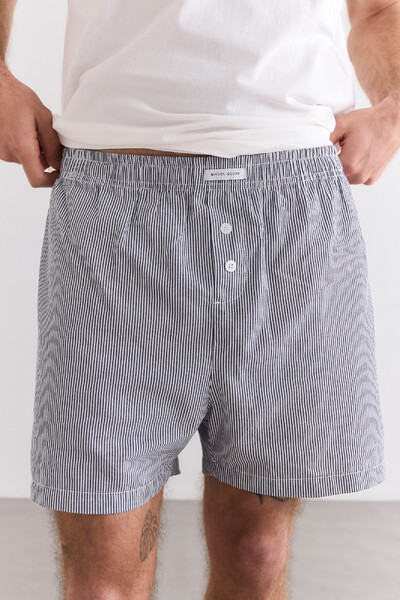 FotoShorts Boxer Stripes Deep Blue