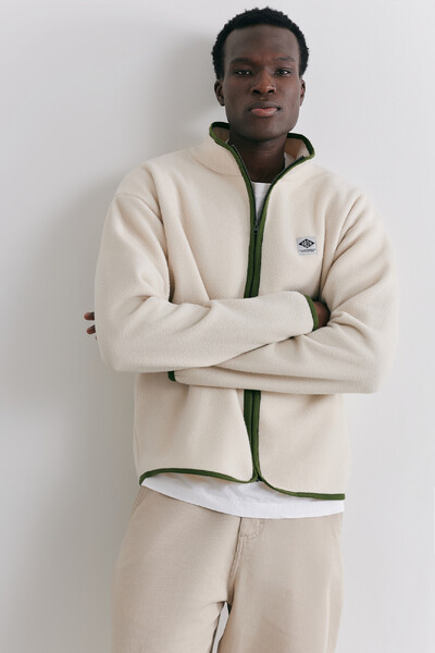 FotoJaqueta Fleece Zip Ecru Bound