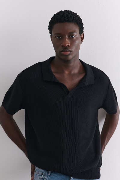 FotoPolo Tricot Waffle Black