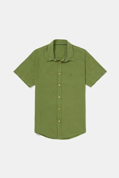 Foto Camisa Linen Olive