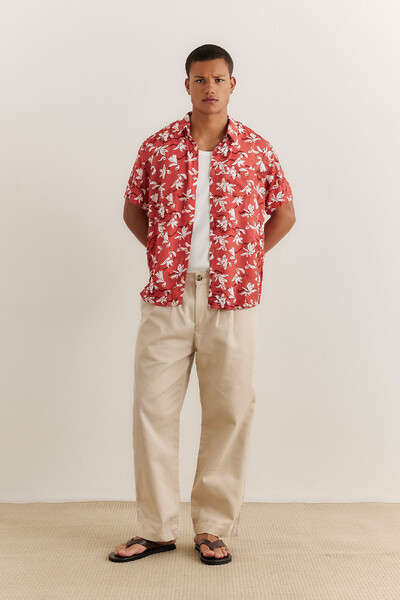 FotoCamisa Flower Sky Red