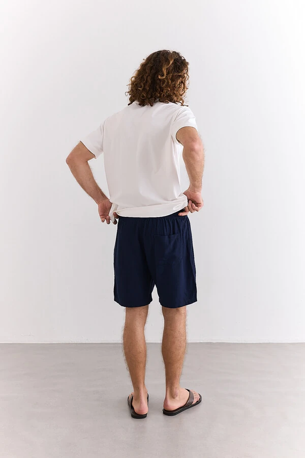 Shorts Linen Navy