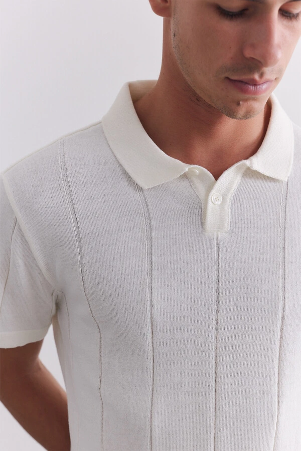 Polo Tricot Fine Off White