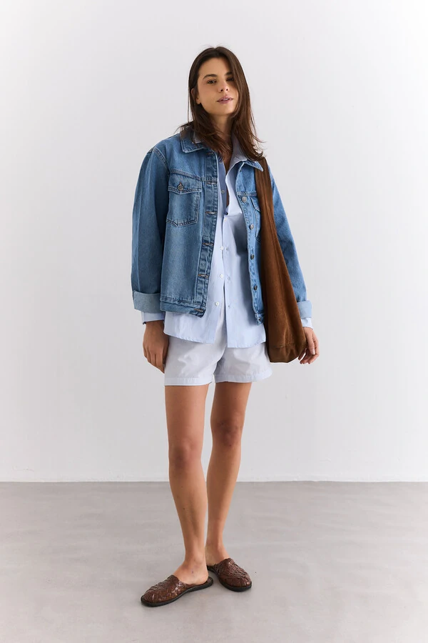 Jaqueta Jeans Trucker Sky