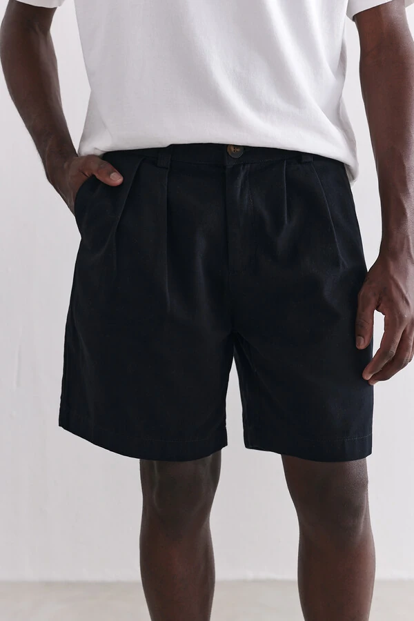 Walkshort Alfaiataria Classy Cotton Black