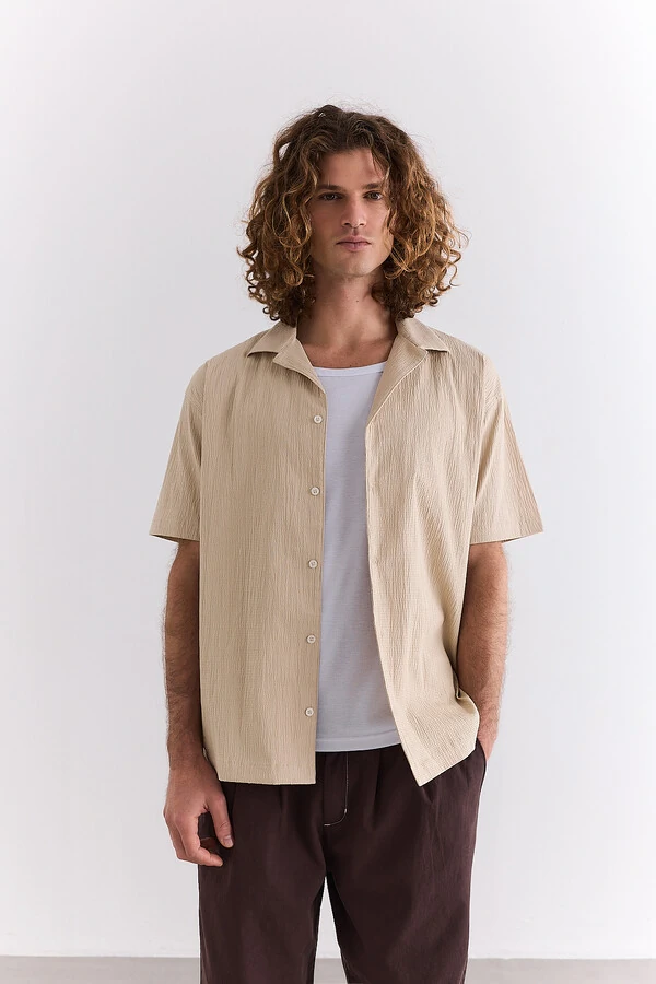 Camisa Boxy Seersucker Homus