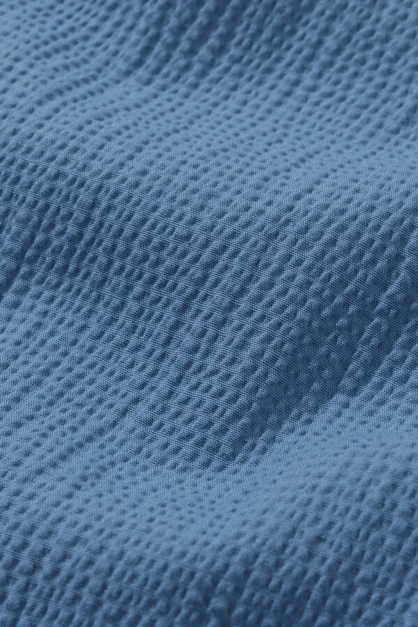 Camisa Boxy Seersucker Lagoon