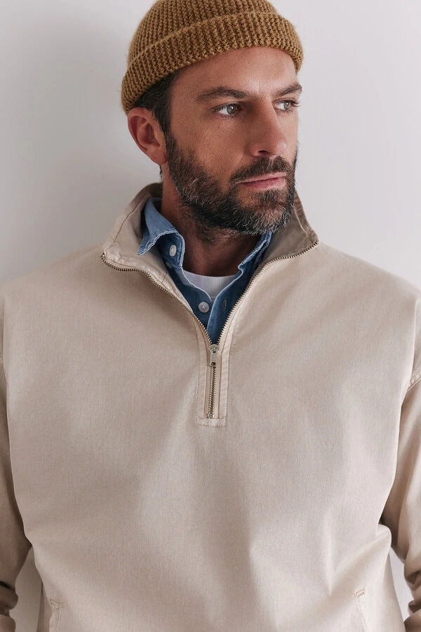 Jaqueta Quarter Zip Stoned Sand x Muli