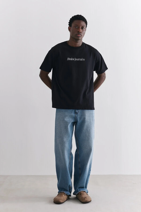 Camiseta Boxy Birden Journal Black
