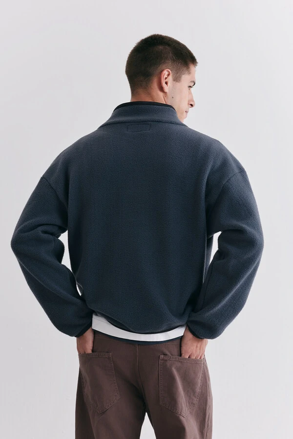 Fleece Button Pullover Graphite