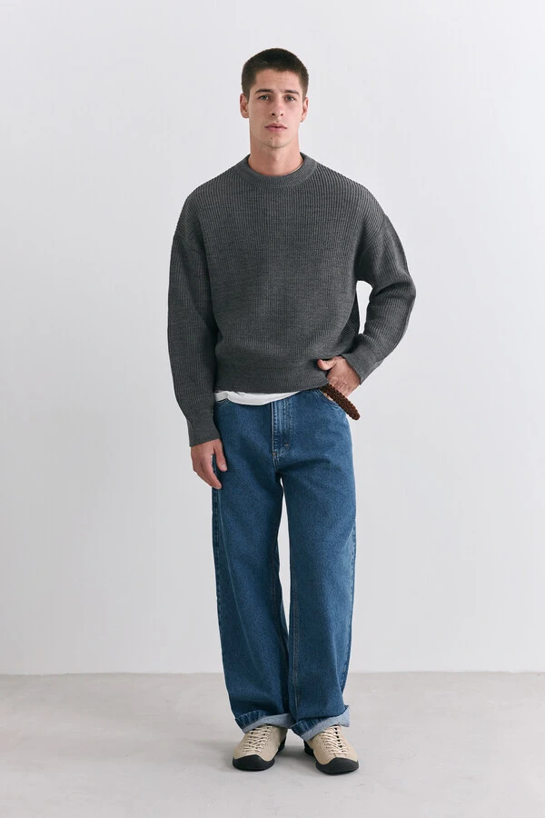 Tricot Boxy Grey Melange