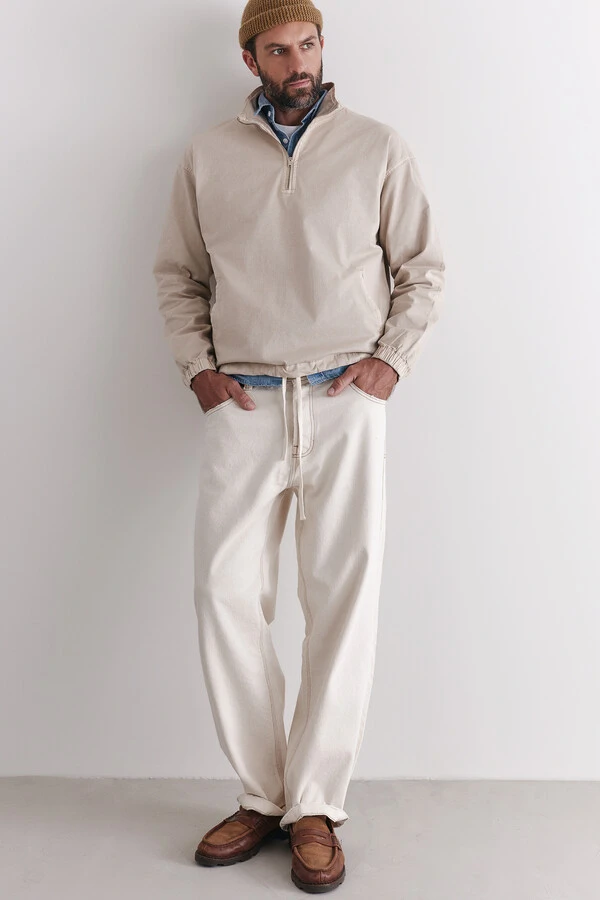 Calça Wide Twill Natural x Muli