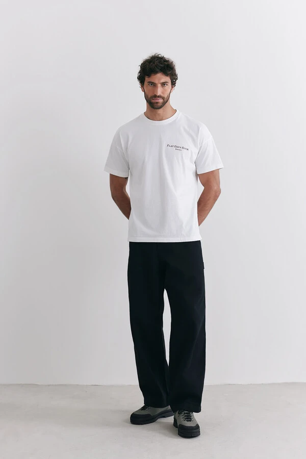 Camiseta Boxy Flat Days Off-White