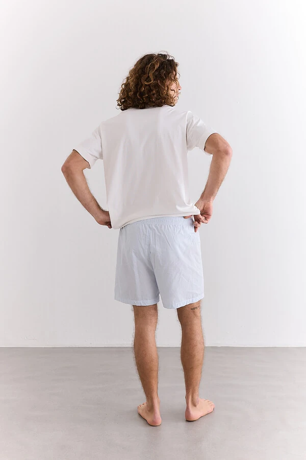 Shorts Boxer Stripes Light Blue