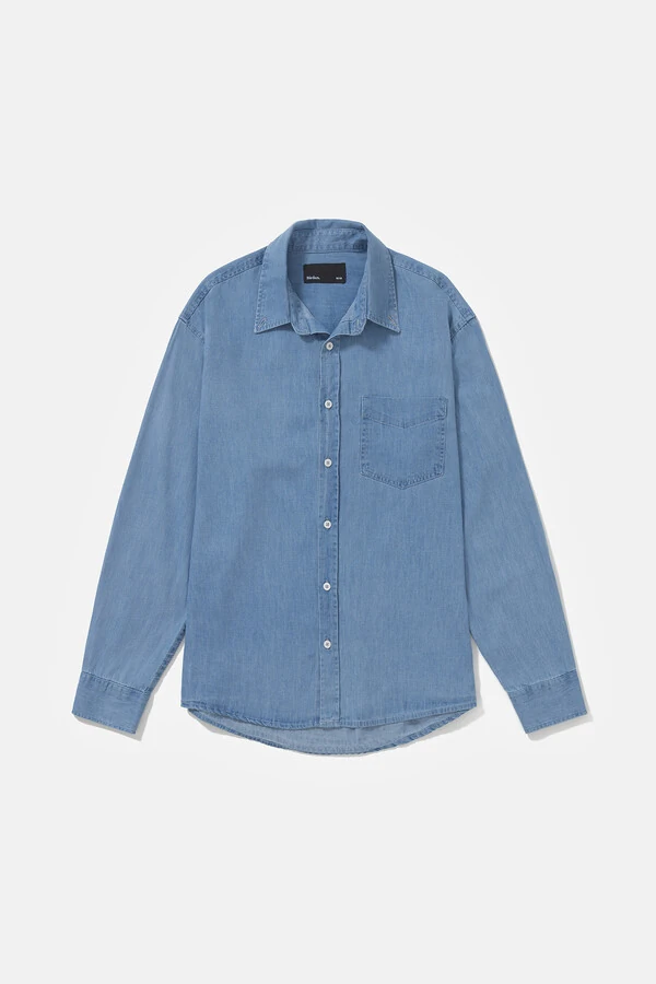 Camisa Manga Longa Oxford Denim