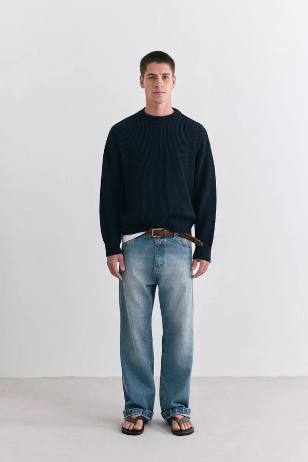 Calça Jeans Wide Fades Blue