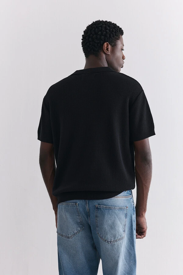 Polo Tricot Waffle Black