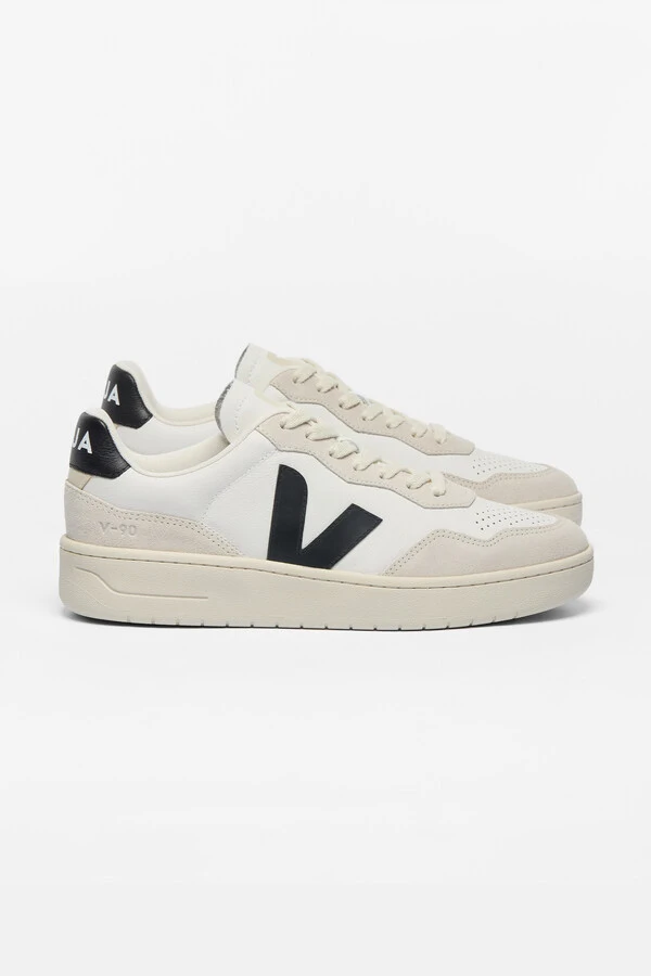 V-90 Leather White Black
