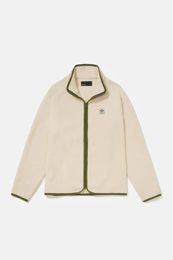 Jaqueta Fleece Zip Ecru Bound