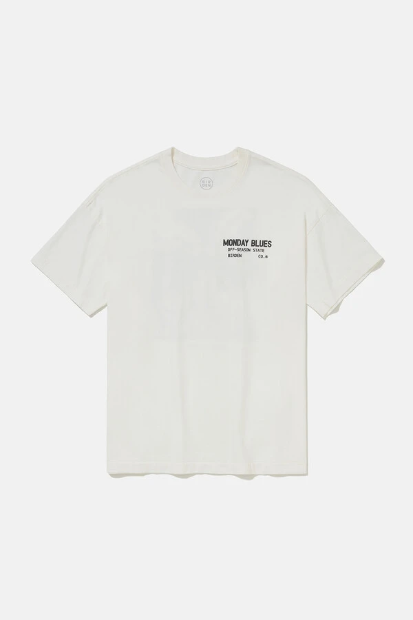 Camiseta Boxy Monday Blues Off-White