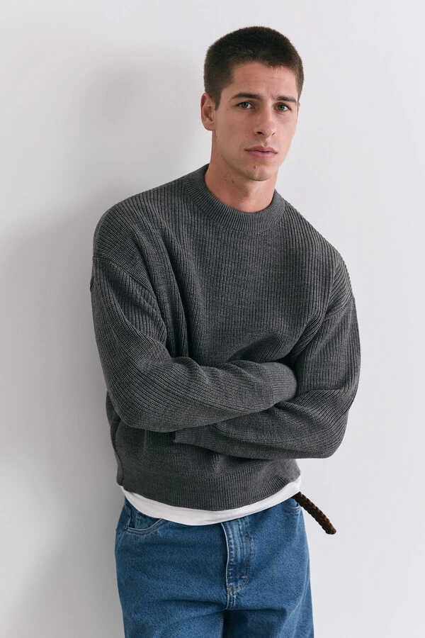 Tricot Boxy Grey Melange