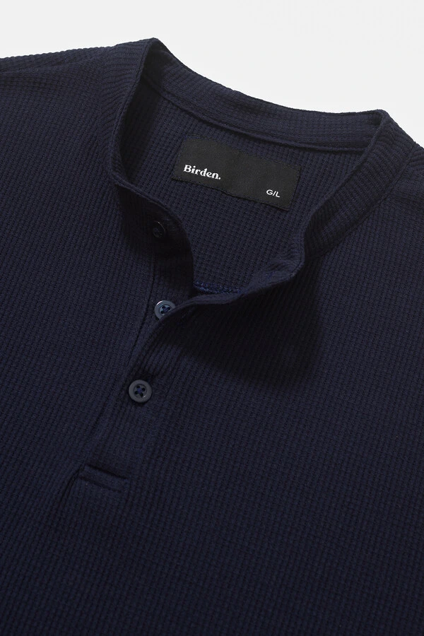 Camiseta Henley Manga Longa Navy x Muli