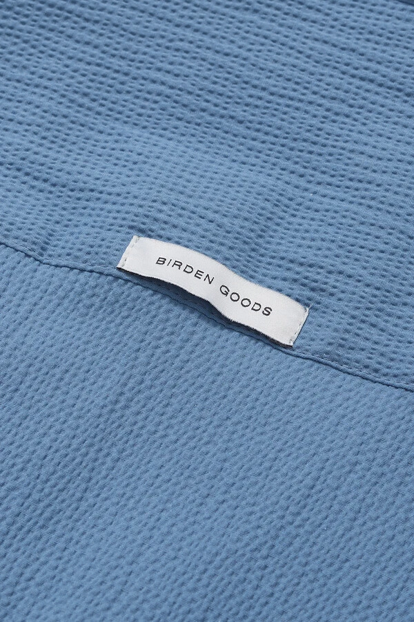 Camisa Boxy Seersucker Lagoon