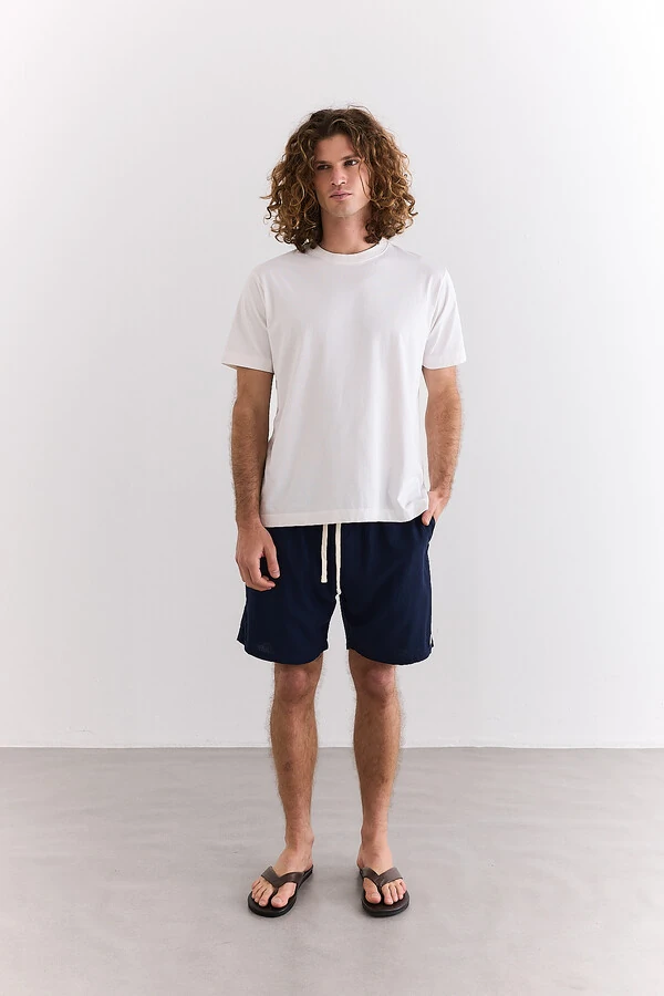Shorts Linen Navy