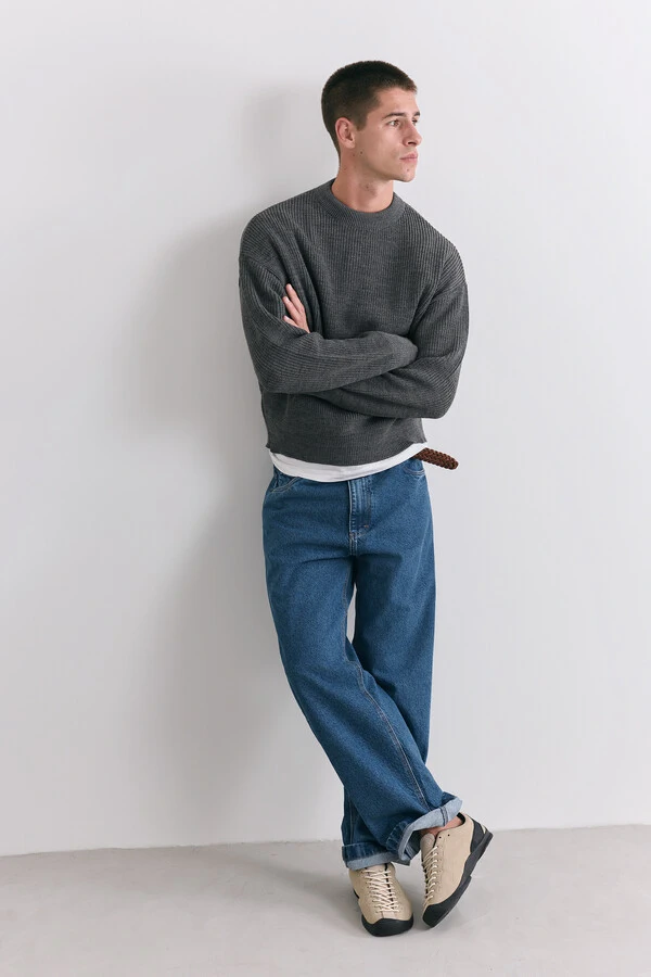 Tricot Boxy Grey Melange