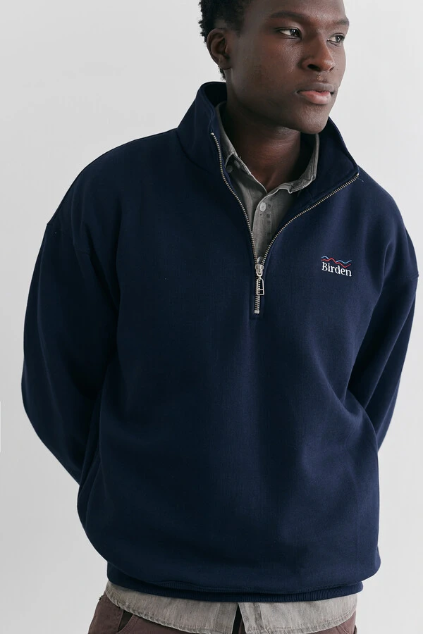 Moletom Quarter Zip Peaks Navy