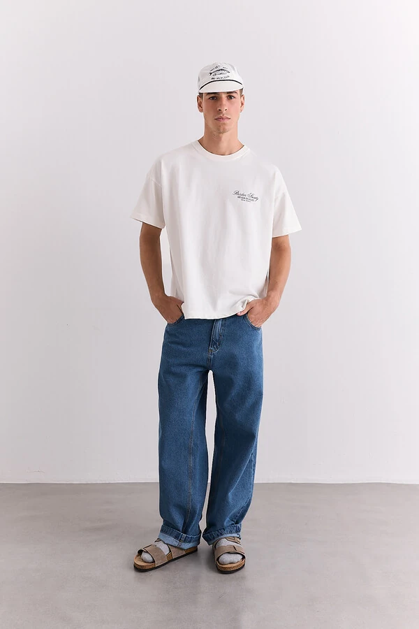 Camiseta Boxy Rêver En Bleu