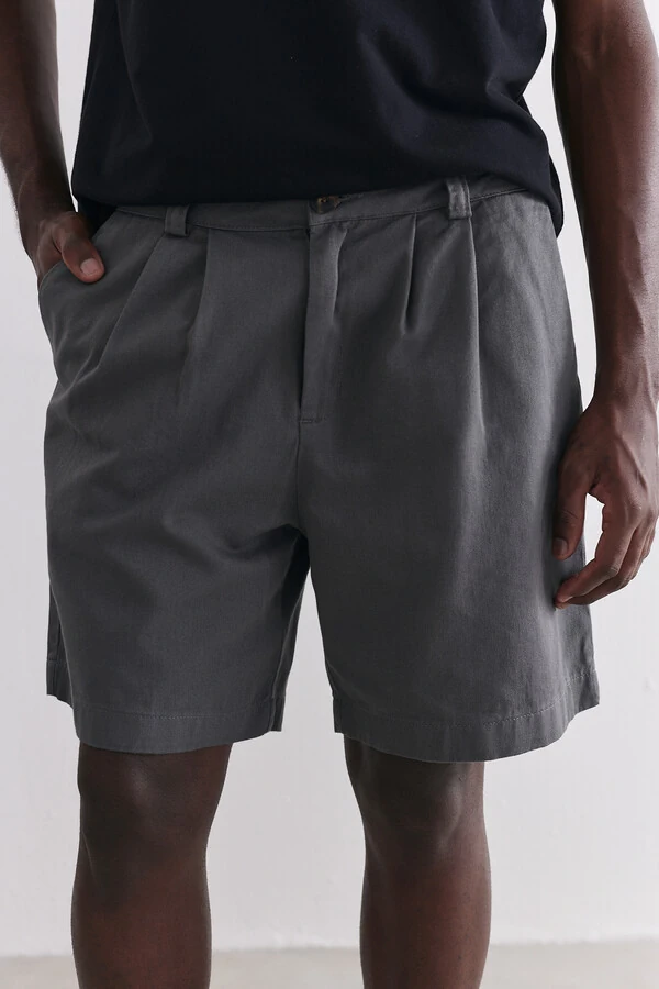 Walkshort Alfaiataria Classy Cotton Grey
