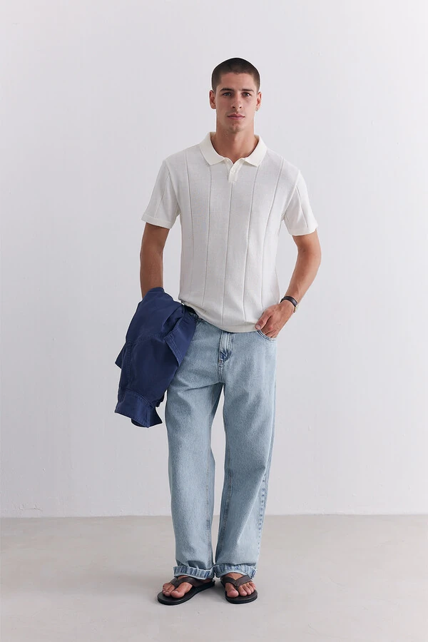 Polo Tricot Fine Off White