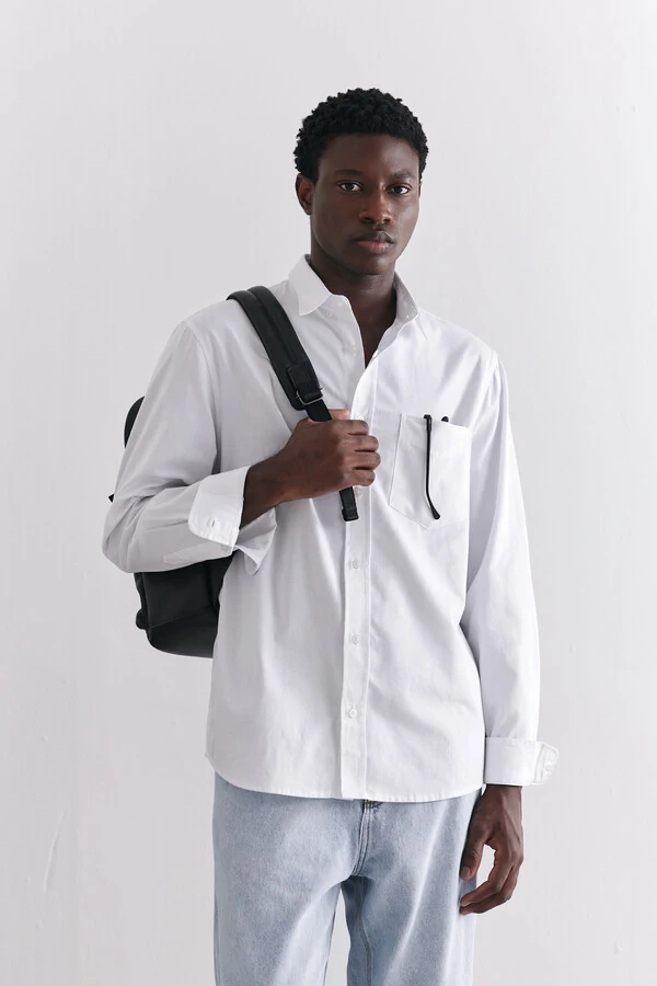 Camisa Manga Longa Oxford White
