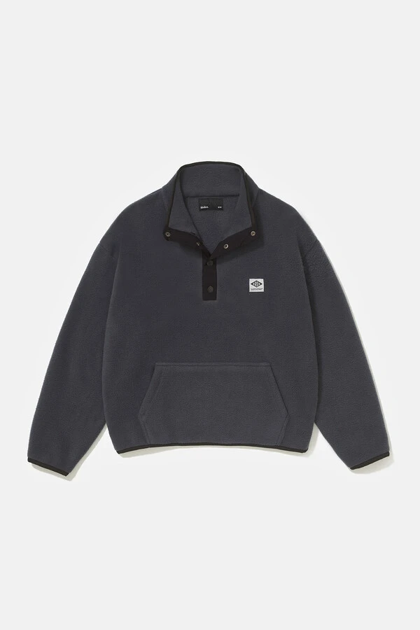 Fleece Button Pullover Graphite