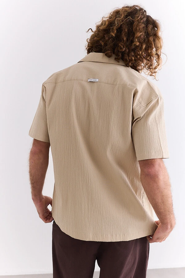 Camisa Boxy Seersucker Homus