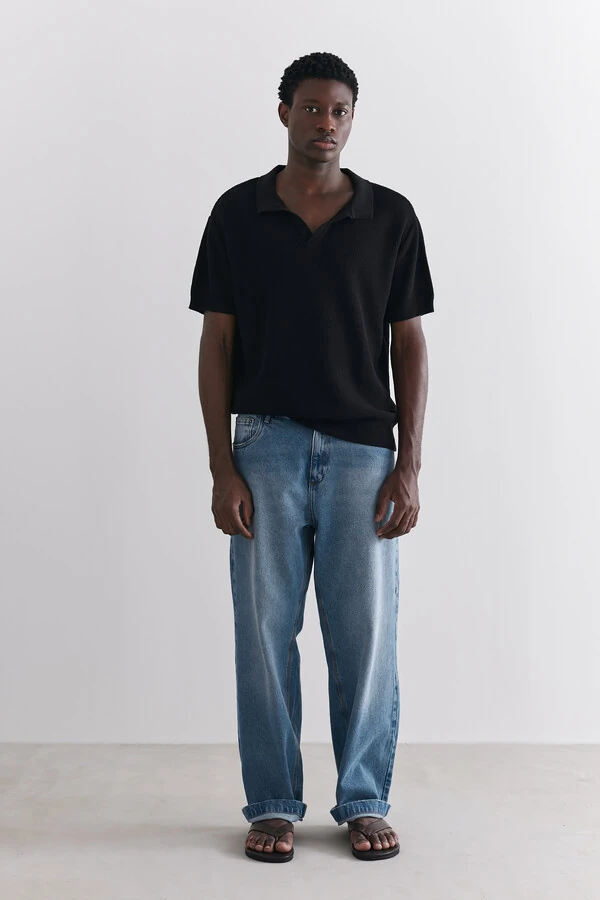 Polo Tricot Waffle Black