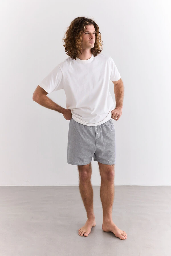 Shorts Boxer Stripes Deep Blue