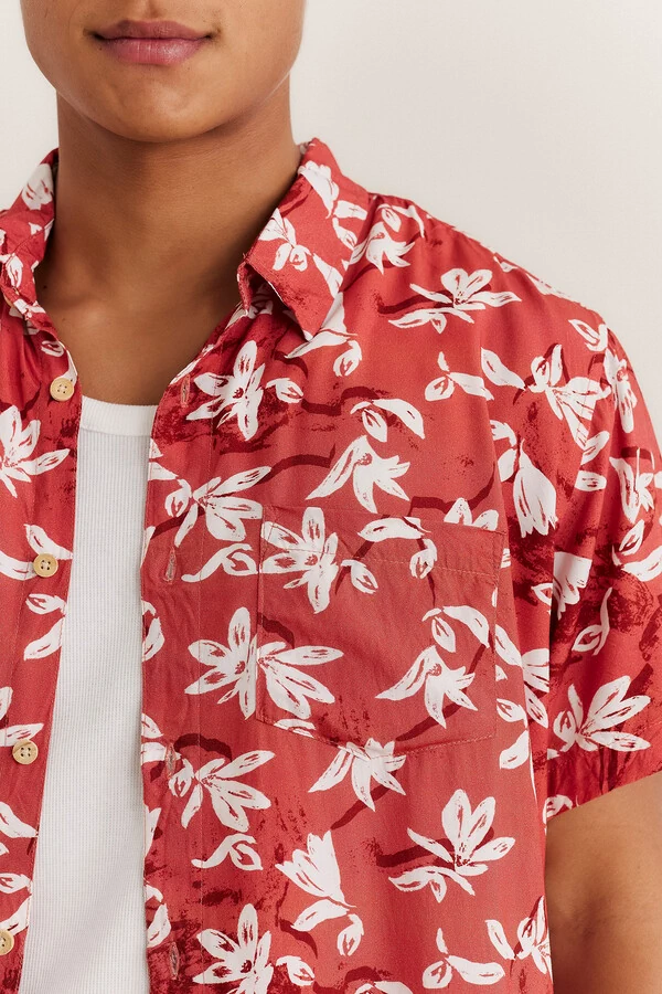 Camisa Flower Sky Red