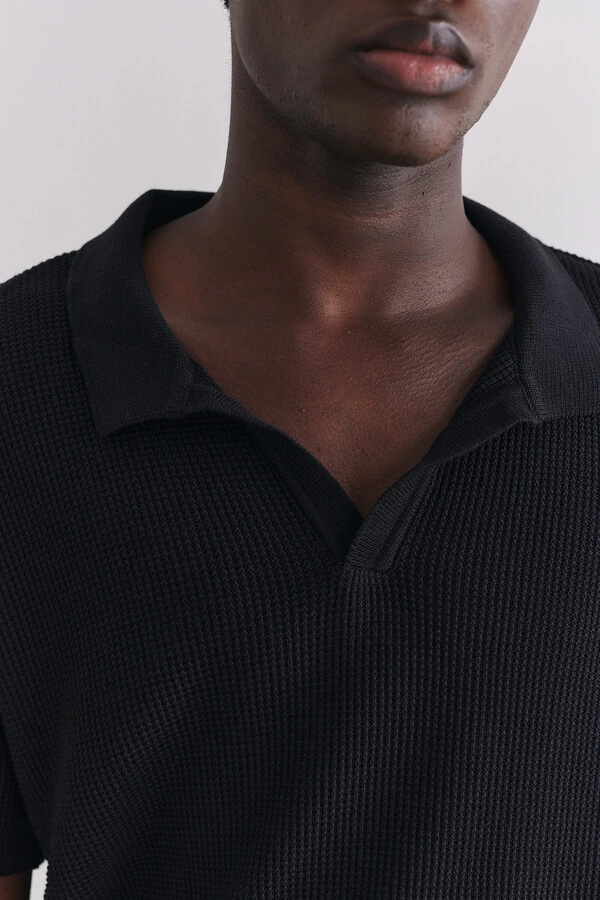 Polo Tricot Waffle Black