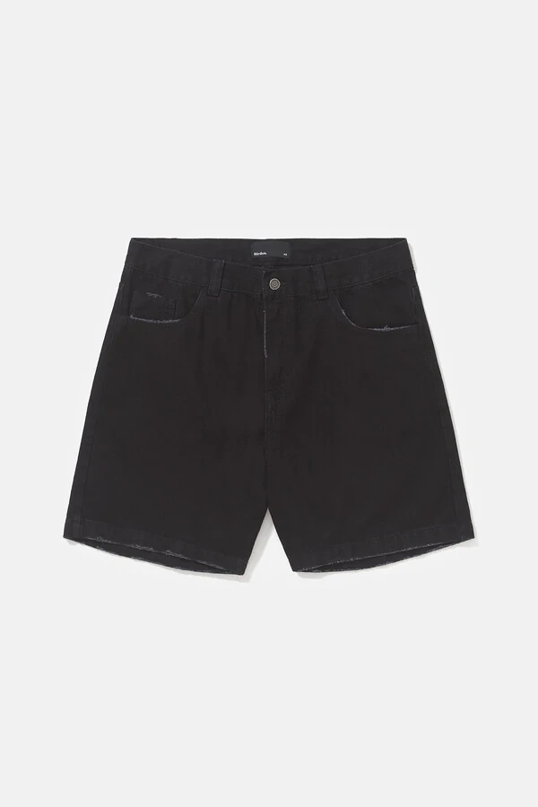 Walkshort Jeans Wide Stonewashed Black