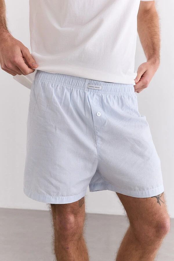 Shorts Boxer Stripes Light Blue